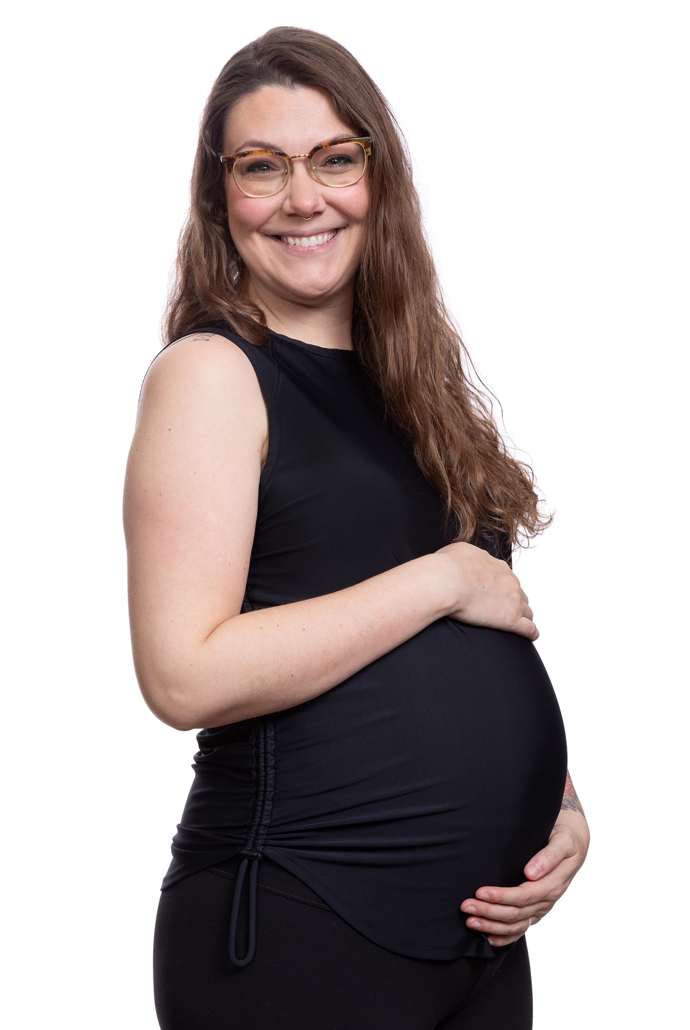 Jacqueline Maternity Athletic Grooming Top Black