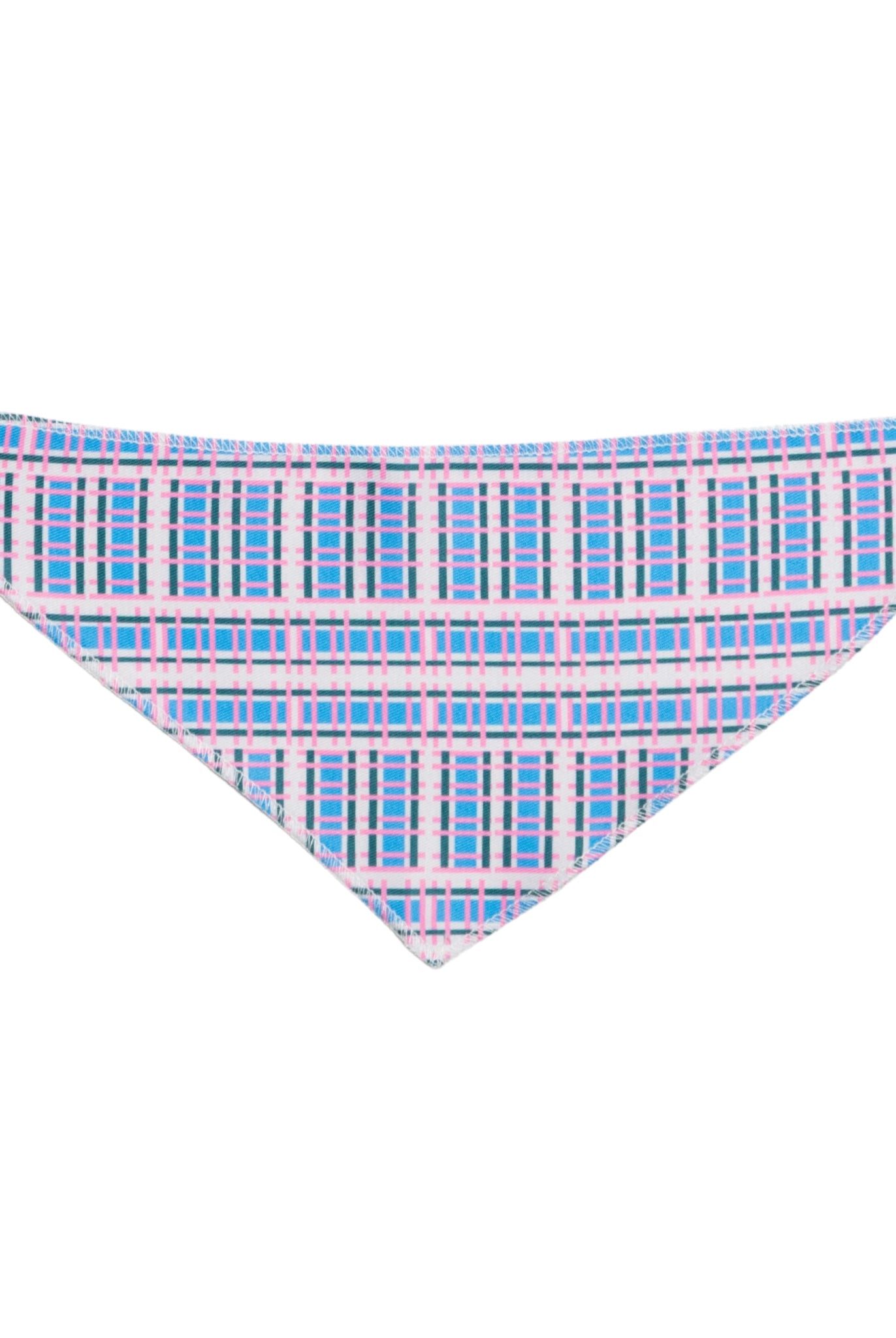 Plaid patterned bandana on a white background