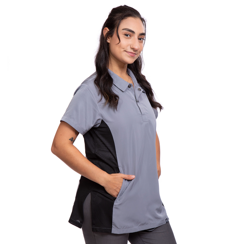 Sammie Grooming Smock w/ Mesh Side in Grey