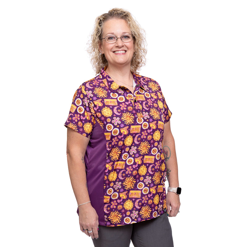 Sammie Grooming Smock w/ Mesh Side in Groovy Retro